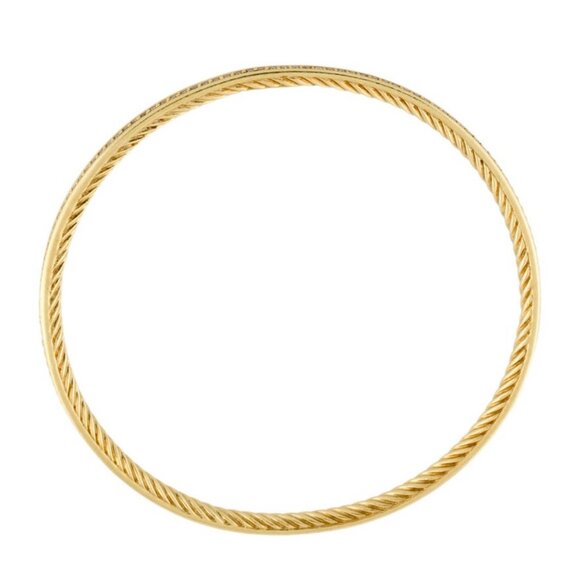 DAVID YURMAN 18K 750 YELLOW GOLD 1.12CTW DIAMOND BANGLE BRACELET - Picture 7 of 8